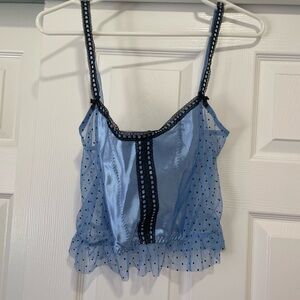 Blue corset sheer top medium Halloween